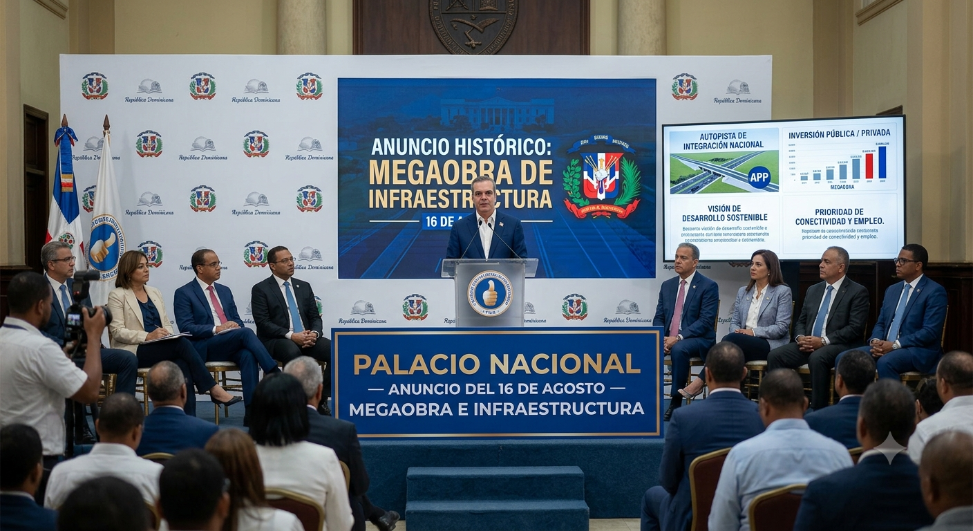 ¿Anunciará Abinader una nueva megaobra de infraestructura en el discurso del 16 de agosto?